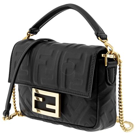 fendi baguette black leather bag|fendi baguette reviews.